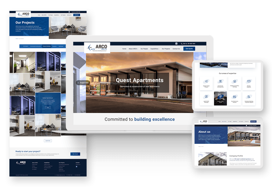 Zardebiltimo created the website for construction company ARCO to present their services